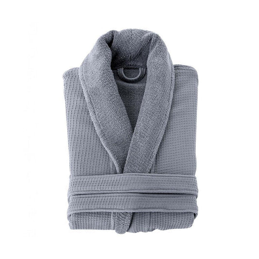 Grund Ocean Isle 100 Percent Organic Turkish Cotton Bathrobe, Large, Slate Gray