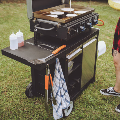 Razor Universal Rolling Prep Cart for Portable Outdoor Griddle and Grills, Black