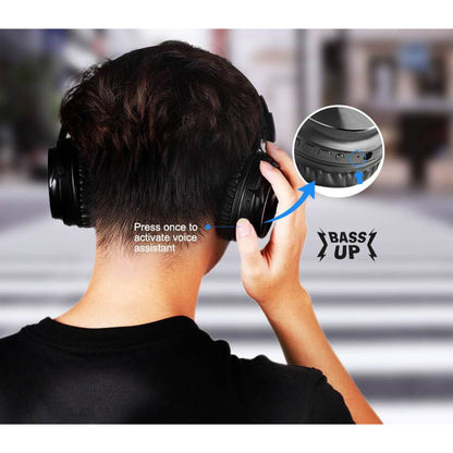 OneOdio A11 Wireless Bluetooth Over the Ear Headphones with Voice Control, Black