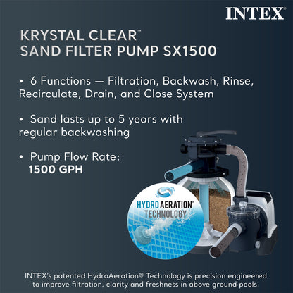 Intex Ultra XTR 16ft x 48in Outdoor Frame Above Ground Swimming Pool Set w/ Pump