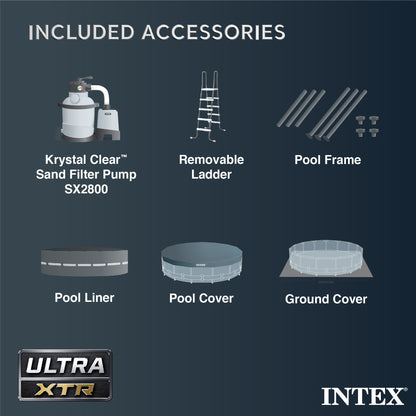 Intex Ultra XTR Frame 26 Foot x 52 Inch Round Above Ground Swimming Pool Set