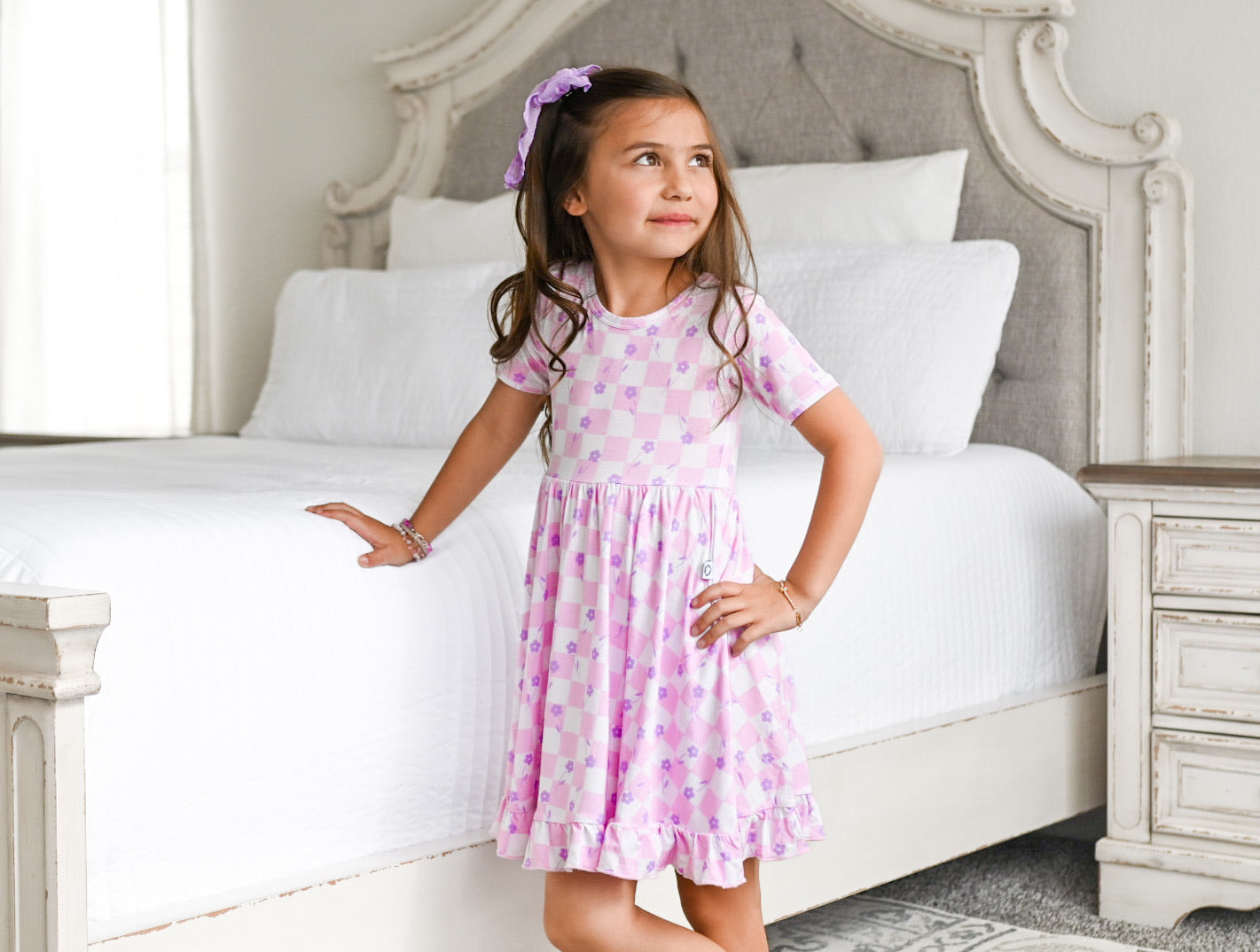 LAVENDER DAISIEZzz DREAM RUFFLE DRESS