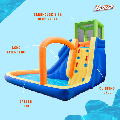 Banzai Splash Falls Water Park Backyard Inflatable Waterfall Slide/Climbing Wall