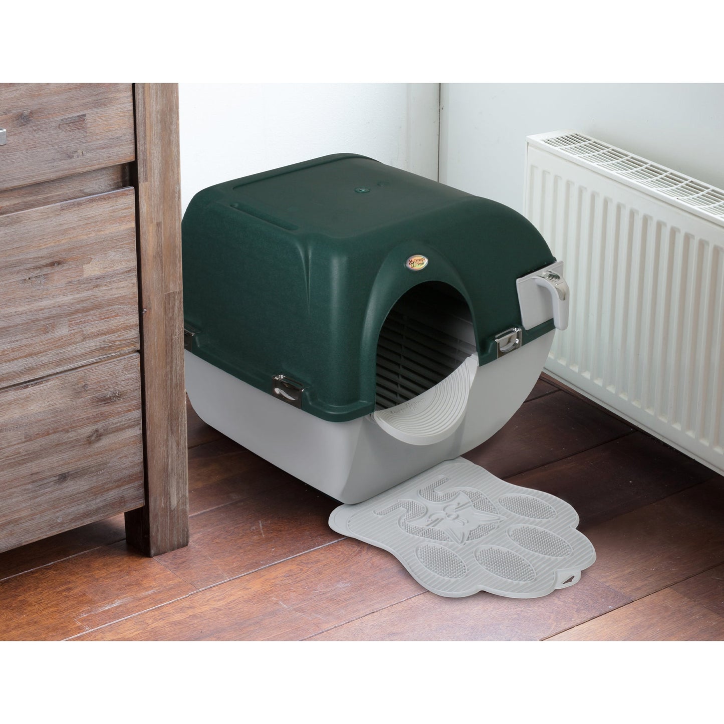 Omega Paw Roll'n Clean Self-Cleaning Litter Box & Paw Cleaning Mat for Cats
