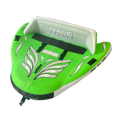 RAVE Sports 3 Person Inflatable Wake Hawk Towable Boating Water Tube Raft, Green