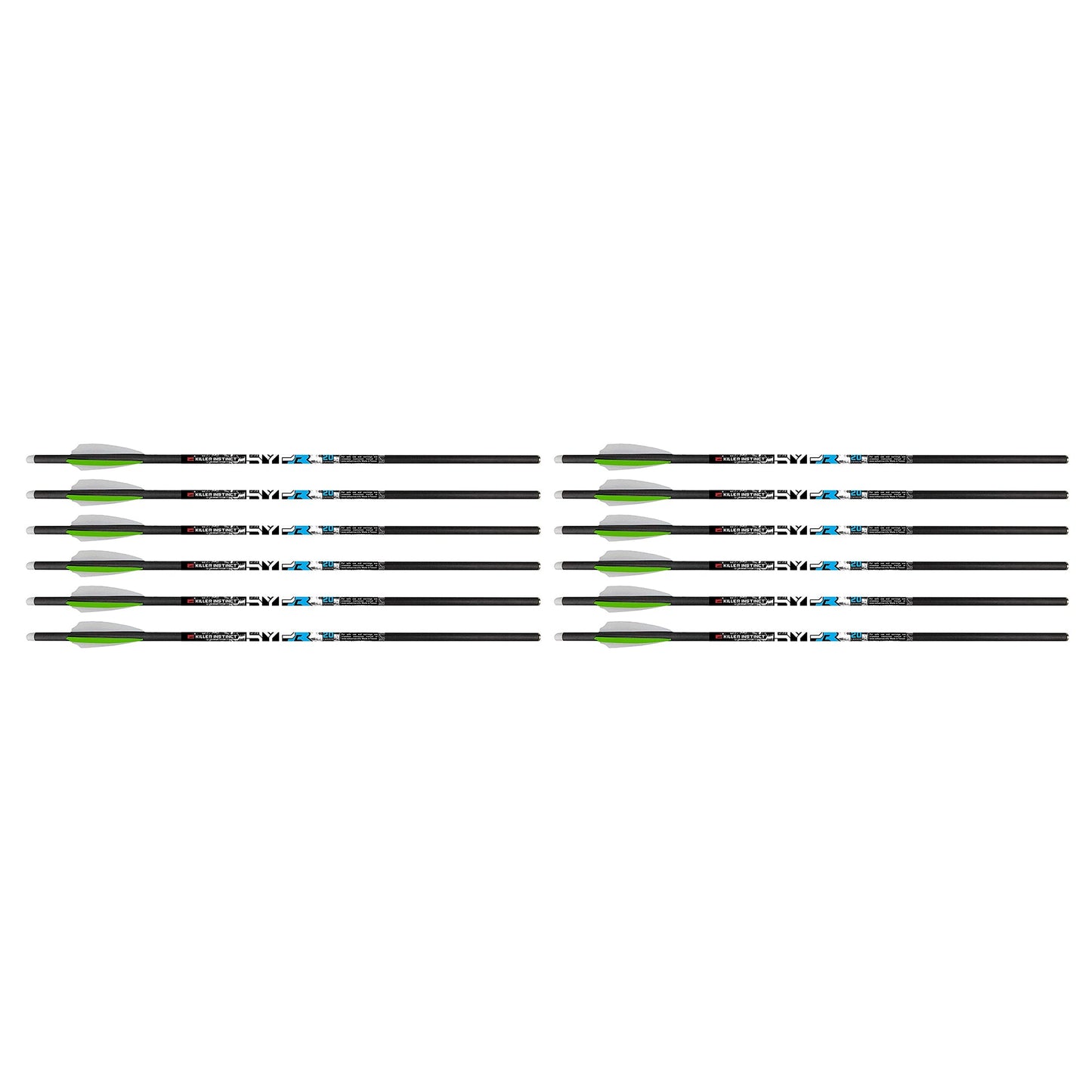 Killer Instinct MSCKI-1065-6 HYPR Lite 20" Carbon Crossbow Bolts, 6 Ct (2 Pack)