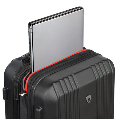 Olympia Apache II 21 Inch Expandable Carry On 4 Wheel Spinner Luggage, Black