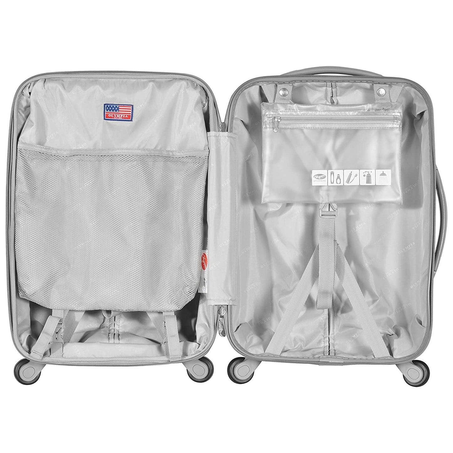 Olympia Denmark 21" Expandable Carry On 4 Wheel Spinner Luggage Suitcase, Navy