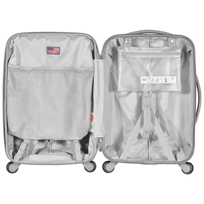 Olympia Denmark 21" Expandable Carry On 4 Wheel Spinner Luggage Suitcase, Navy