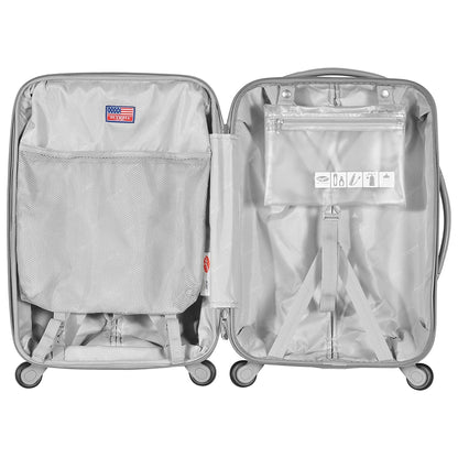 Olympia Denmark 21" Expandable Carry On 4 Wheel Spinner Luggage Suitcase, Purple