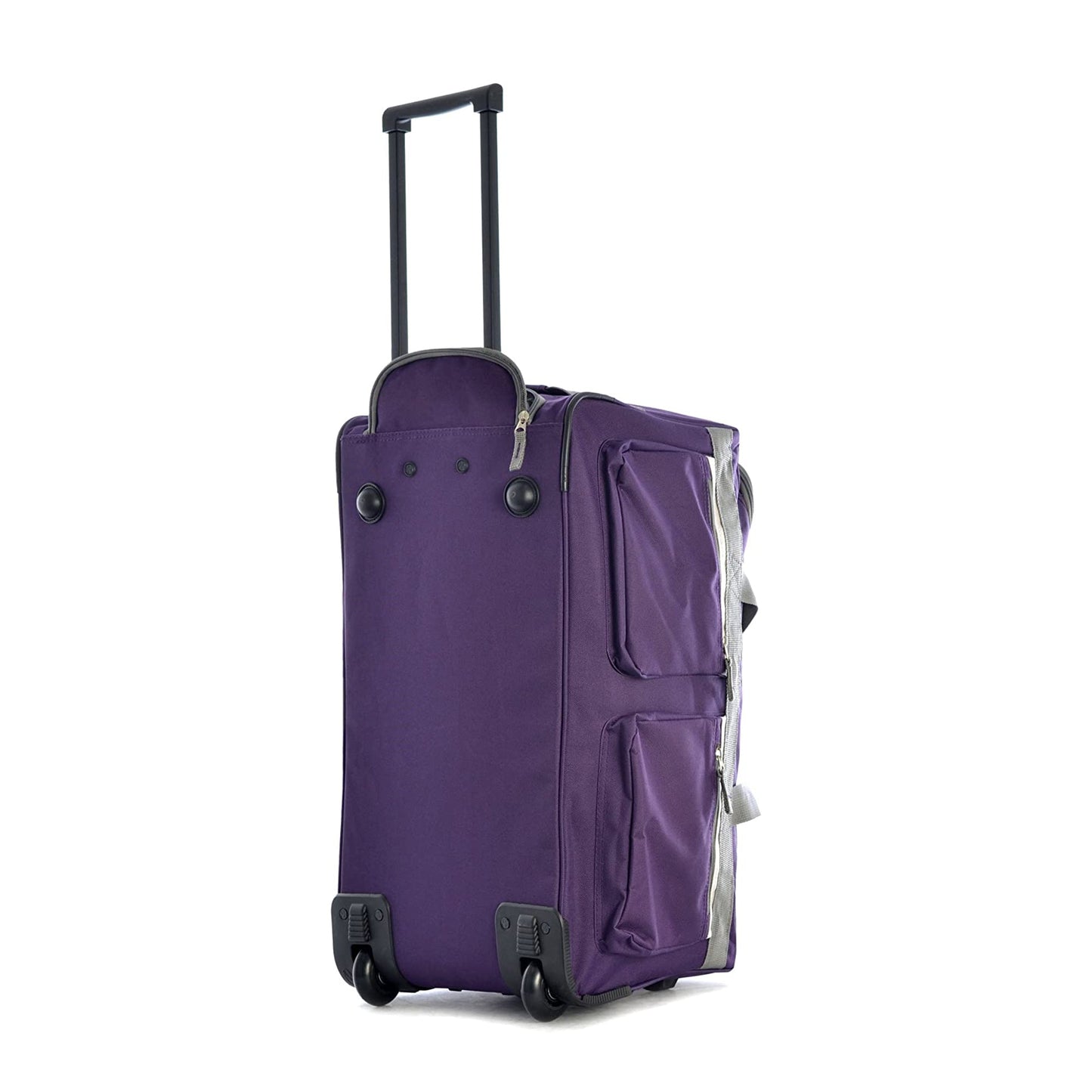 Olympia 22 Inch 8 Pocket Rolling Duffel Bag w/ Retractable Handle, Dark Lavender