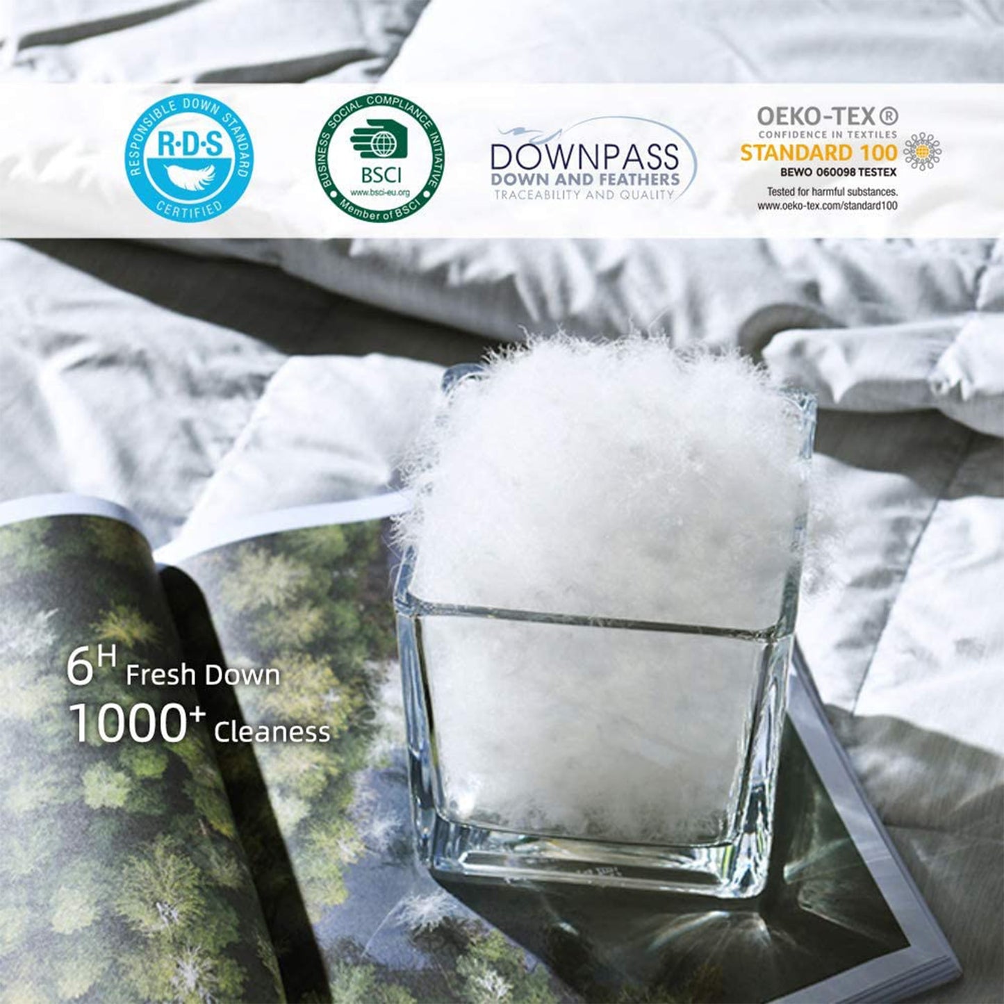 Royoliving Premium Heavyweight Cotton Silver Down Winter Comforter, White, King