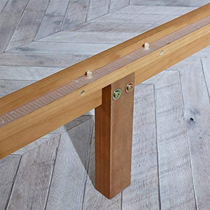 MUSEHOMEINC Solid Pinewood Rustic Platform Bed with 2 Way Design Headboard, Twin