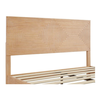 MUSEHOMEINC Mid Century Modern Solid Wood Adjustable Height Platform Bed, Queen