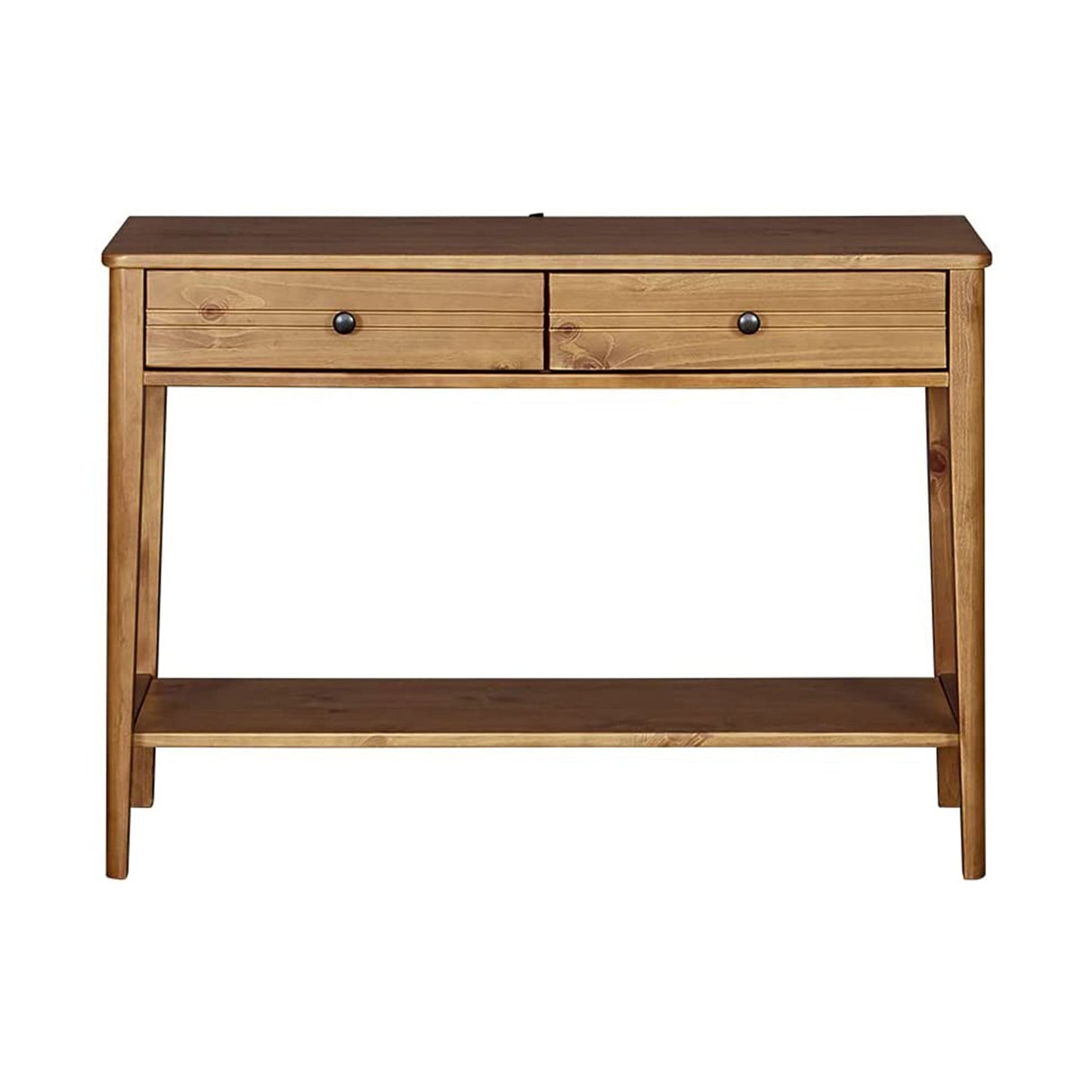 MUSEHOMEINC California Mid Century Wood Console Table with Drawers, Honey Brown