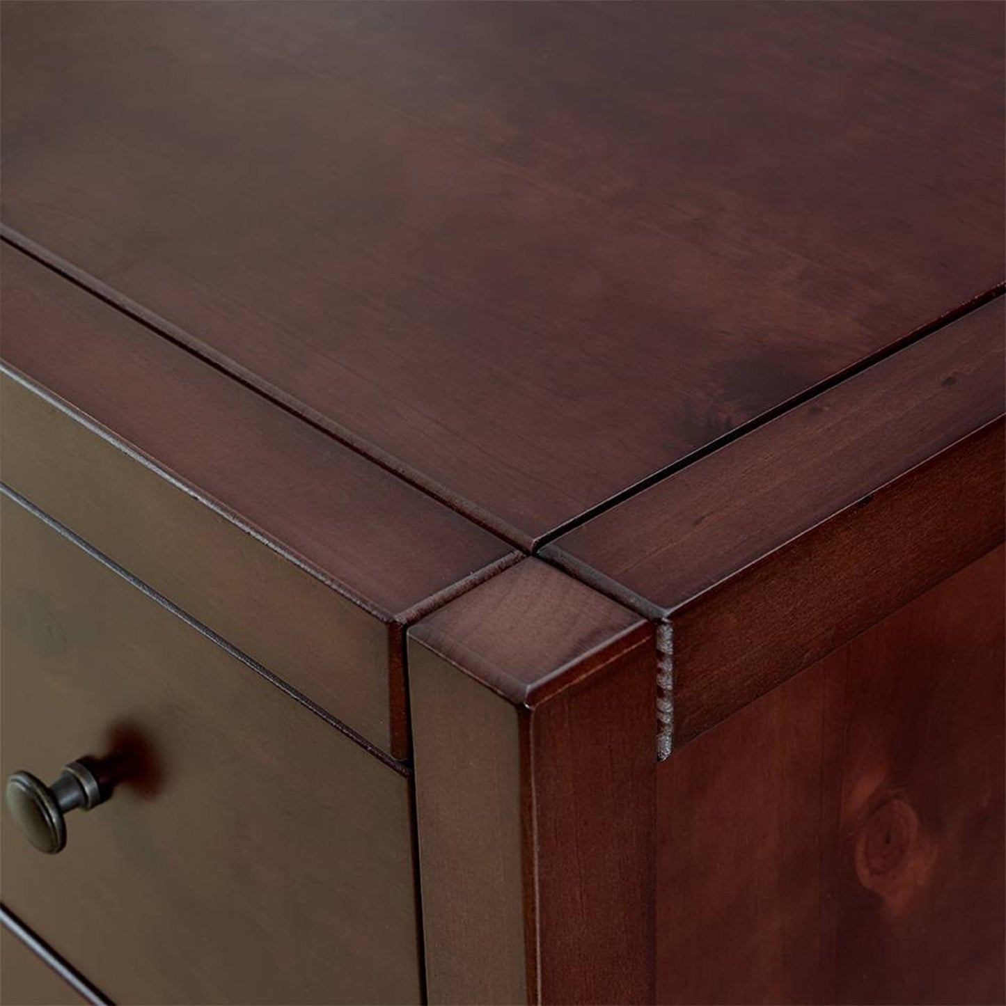 MUSEHOMEINC Rustic Solid Wood 3 Drawer Storage Dresser Nightstand, Espresso