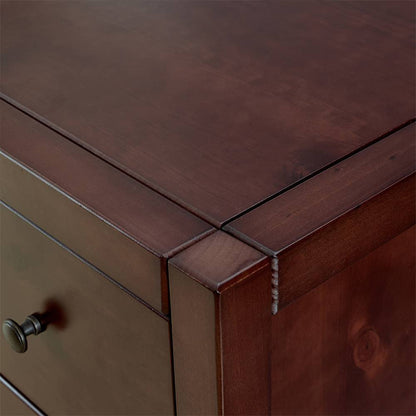 MUSEHOMEINC Rustic Solid Wood 3 Drawer Storage Dresser Nightstand, Espresso