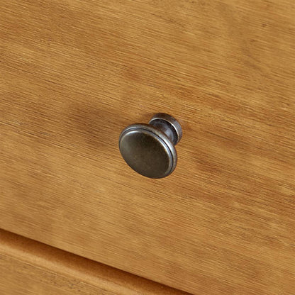 MUSEHOMEINC Rustic Style Wooden 3 Drawer Storage Dresser Nightstand, Oak Finish