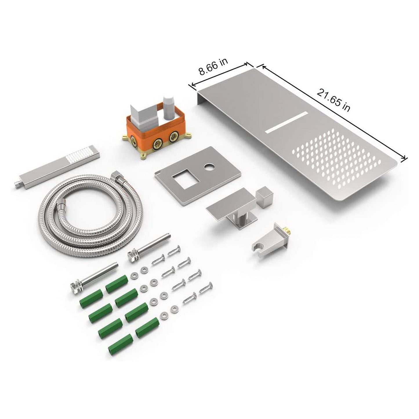 Hongtoo Stainless Steel Multifunction Wall Mounted Rain Waterfall Shower Head