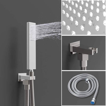 Hongtoo Stainless Steel Multifunction Wall Mounted Rain Waterfall Shower Head
