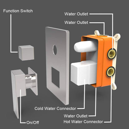 Hongtoo Stainless Steel Multifunction Wall Mounted Rain Waterfall Shower Head