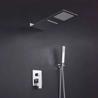 Hongtoo Stainless Steel Multifunction Wall Mounted Rain Waterfall Shower Head