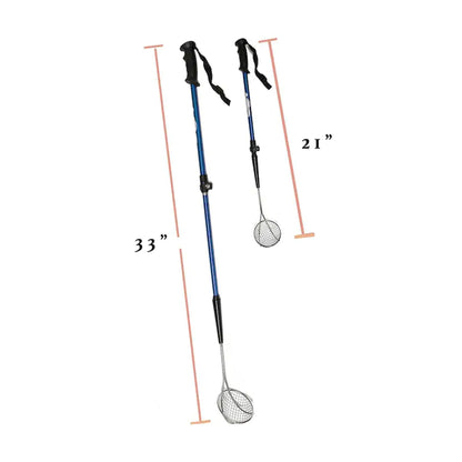 Vos Extendable Aluminum/Steel Beach Sand Scooper Skimmer Net, Blue (Set of 2)