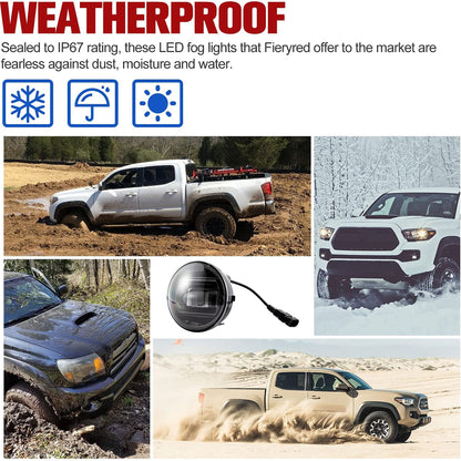 Fieryred LED Fog Light, Compatible w/ Tacoma, Tundra, & Solara, Bumper Placement