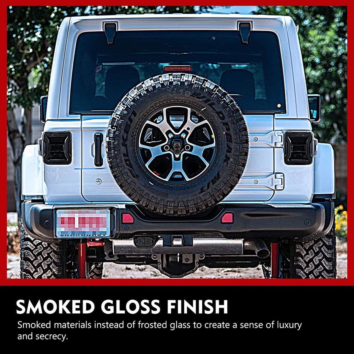 FieryRed Red LED Brake Reverse Running Tail Lights for Jeep Wrangler (2 Pack)