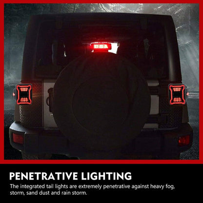 FieryRed Red LED Brake Reverse Running Tail Lights for Jeep Wrangler (2 Pack)