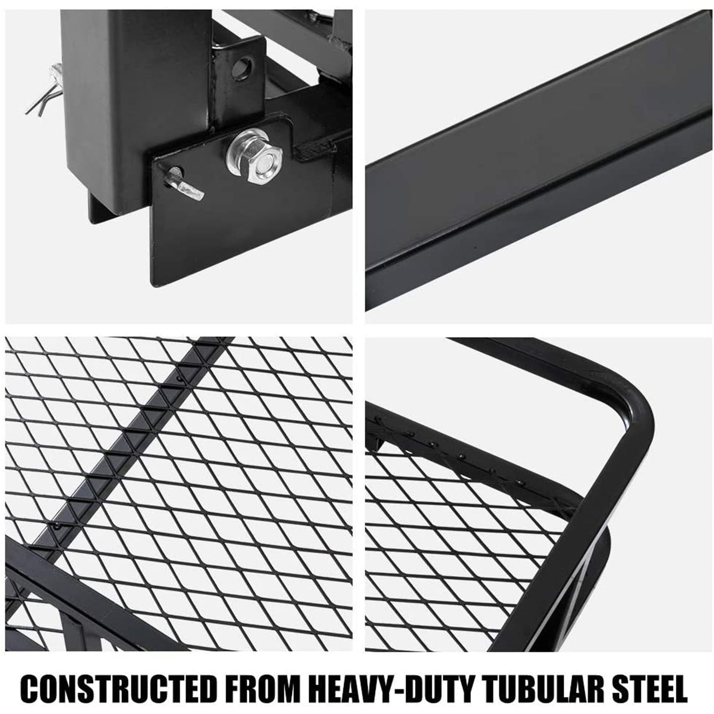 Fieryred Folding Steel Mesh Cargo Carrier Luggage Basket with 500 Pound Capacity