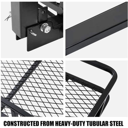 Fieryred Folding Steel Mesh Cargo Carrier Luggage Basket with 500 Pound Capacity