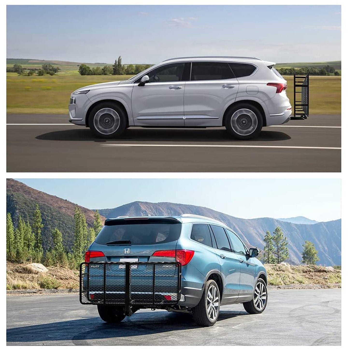 Fieryred Folding Steel Mesh Cargo Carrier Luggage Basket with 500 Pound Capacity