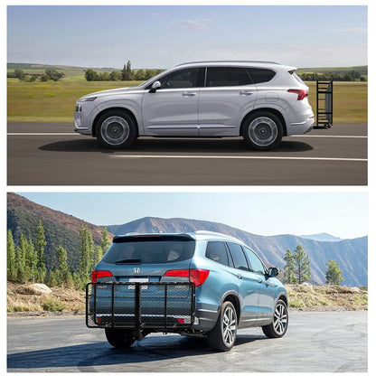 Fieryred Folding Steel Mesh Cargo Carrier Luggage Basket with 500 Pound Capacity