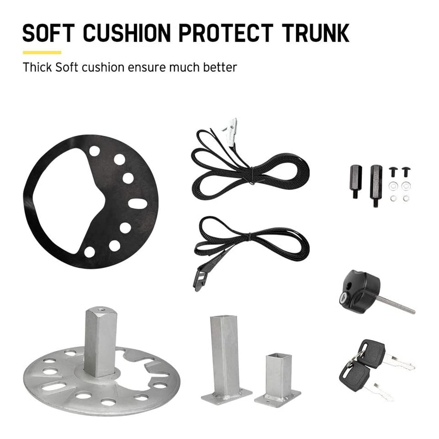 Fieryred 2 Bike Adjustable Bolt On Spare Tire Rack with 75 Pound Capacity, Black