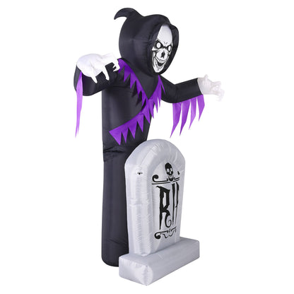 Occasions 8 Ft LED Inflatable Halloween Grave and Grim Reaper Yard Decoration