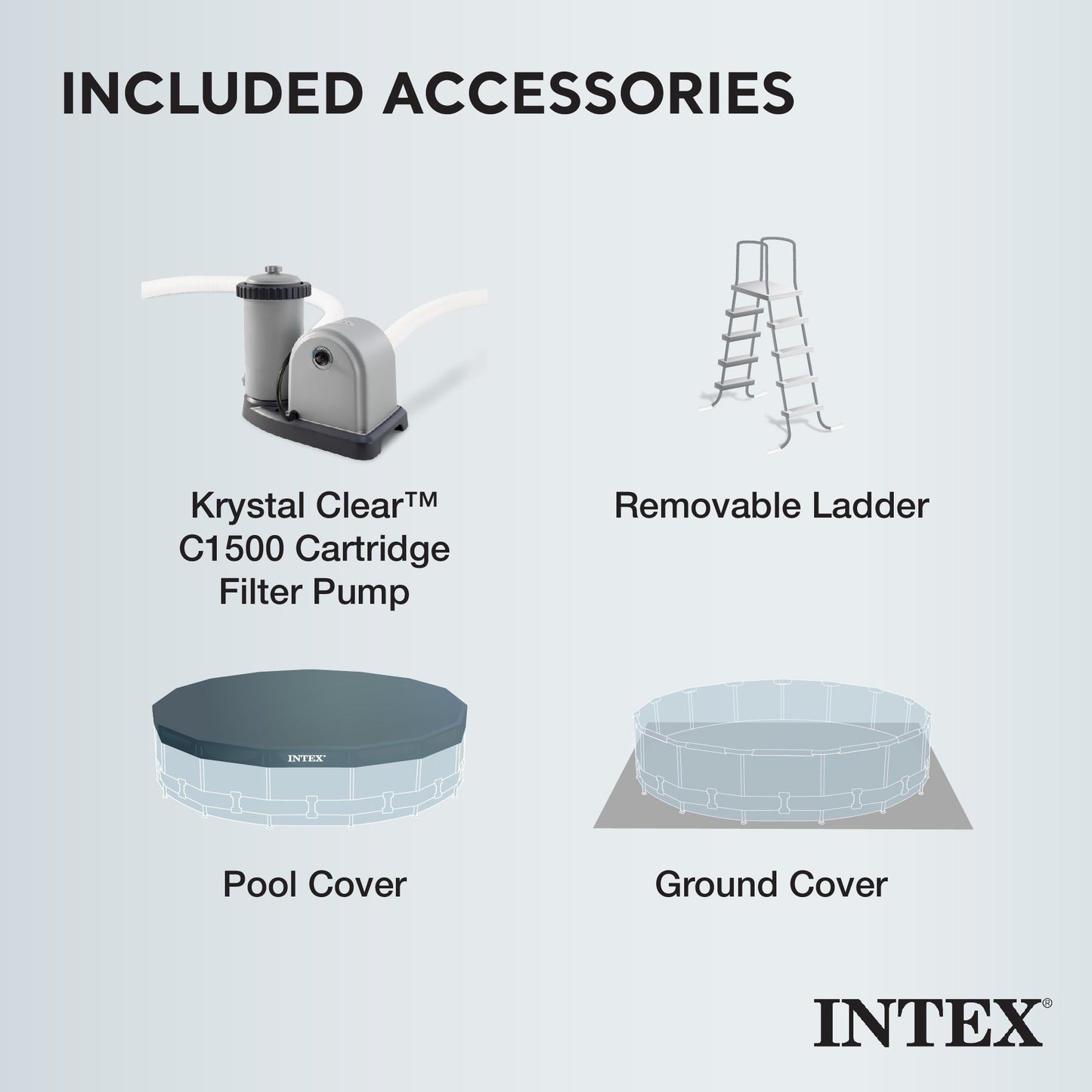 Intex 20ft x 52in Prism Frame Above Ground Swimming Pool Set with Filter Pump