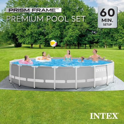 Intex 20ft x 52in Prism Frame Above Ground Swimming Pool Set with Filter Pump