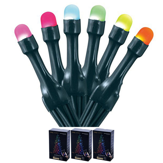 Home Heritage 16.3' Wrapped Dome Holiday Lights, App Control, 50 RGB LEDs,3 Pack