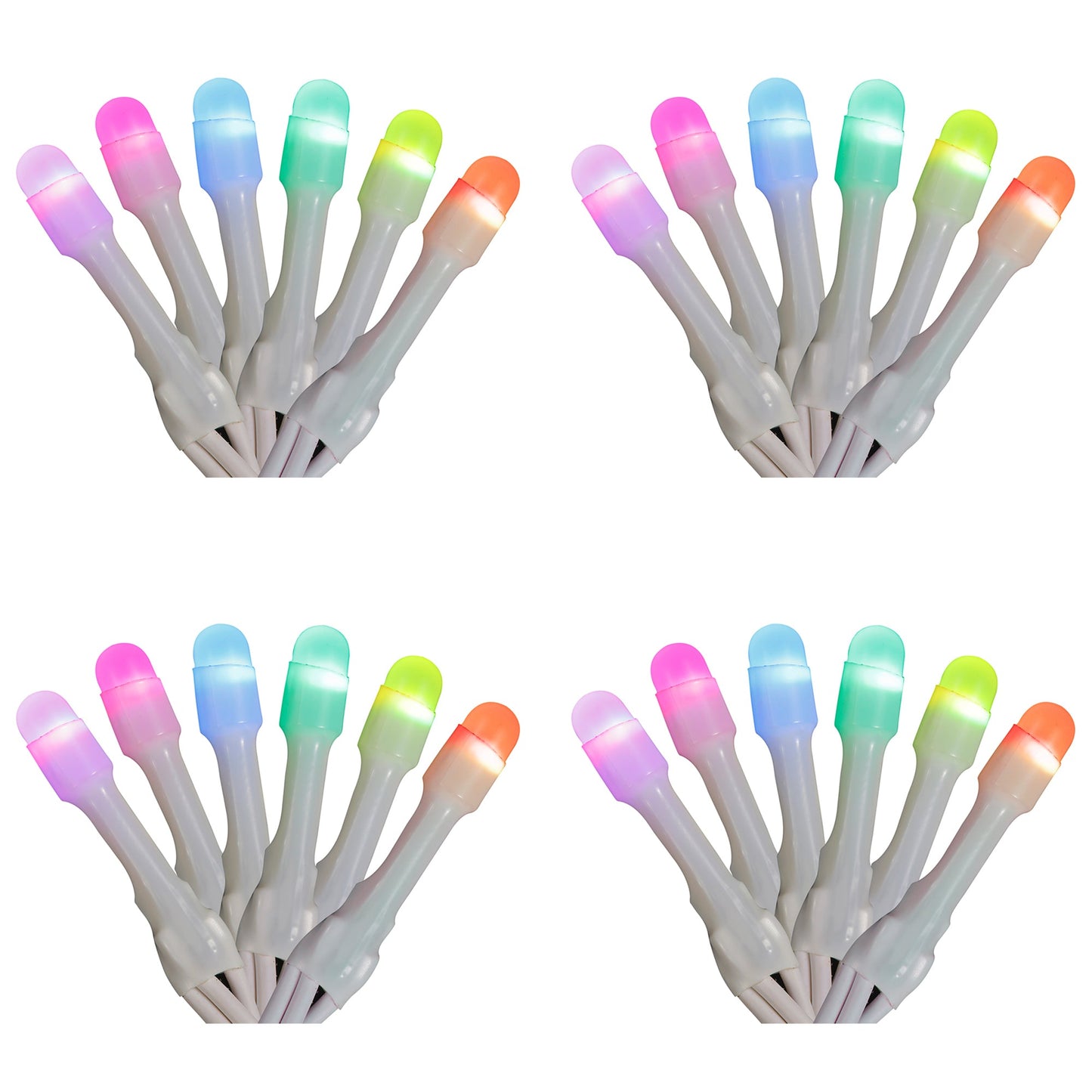 Home Heritage 7' Icicle Style Holiday Lights, App Controlled, 50 RGB LEDs 4 Pack