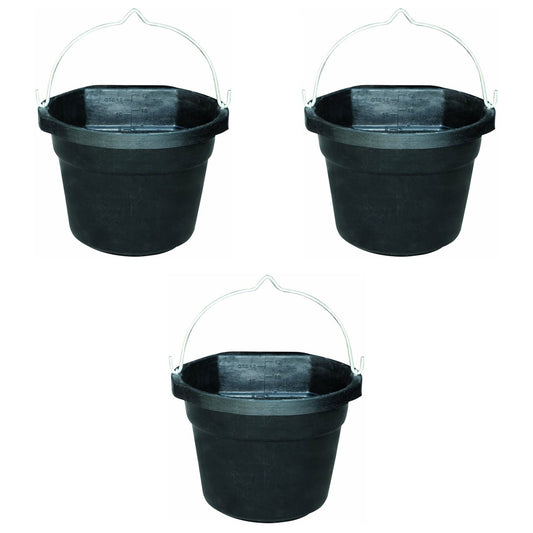 Farm Innovators FB 80R Rubber 3 Gallon Flat Back Heated Bucket 70 Watt (3 Pack)