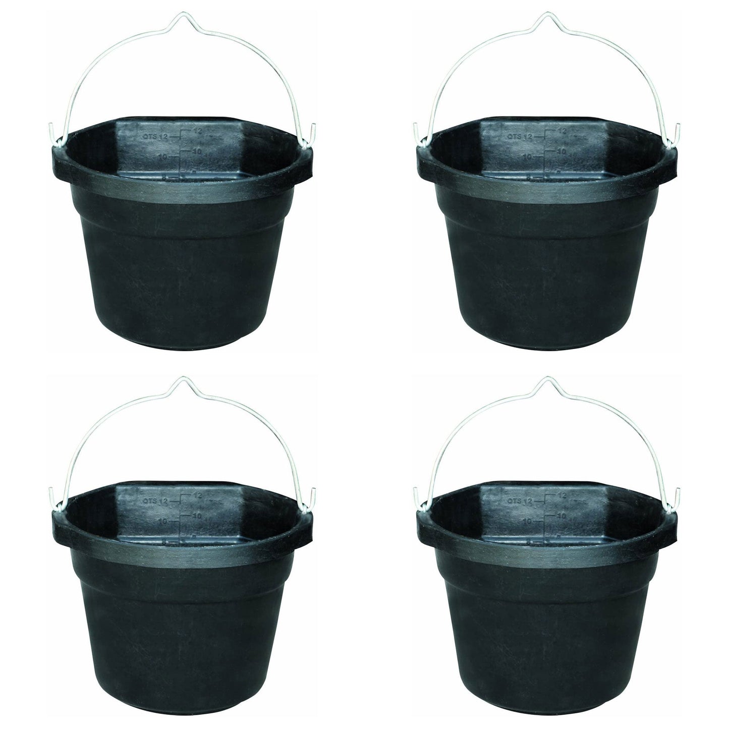 Farm Innovators FB 80R Rubber 3 Gallon Flat Back Heated Bucket 70 Watt (4 Pack)