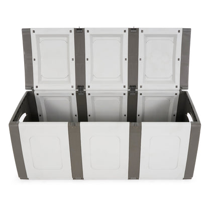 Homeplast Bold Plastic Storage Trunk Resin Deck Box for Patio Cushions, Gray/Anthracite