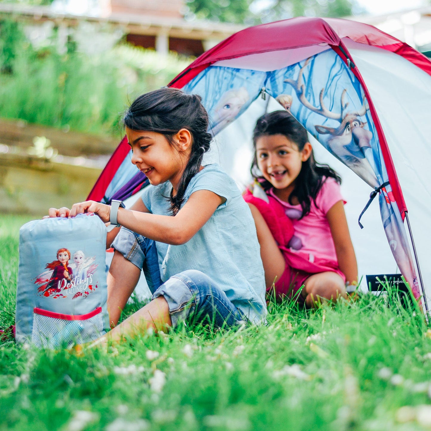 Exxel Outdoors Disney Frozen 2 Kids 4 Piece Camping Set with Tent & Sleeping Bag