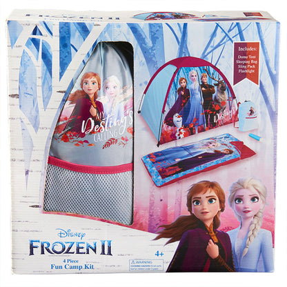 Exxel Outdoors Disney Frozen 2 Kids 4 Piece Camping Set with Tent & Sleeping Bag