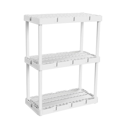 Gracious Living Knect A Shelf 3 Shelf Interlocking Organizers, White (2 Pack)