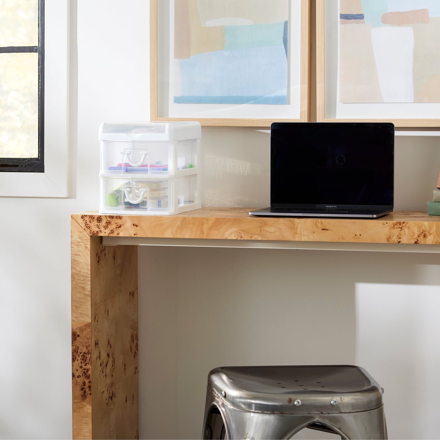 Gracious Living 2 Drawer Desktop Countertop Organizer with Flip Top Lid (3 Pack)