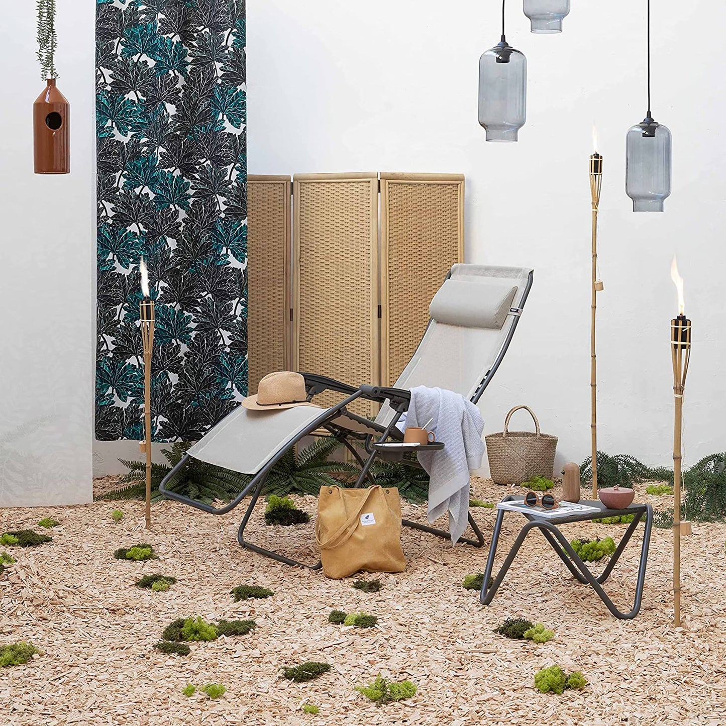 Lafuma R-Clip Batyline Relaxation Zero Gravity Lounge Recliner Chair, Seigle