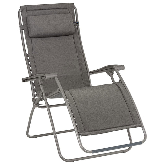 Lafuma RSX Clip Sunbrella Outdoor Steel Folding Patio Lawn Recliner Chair, Slate