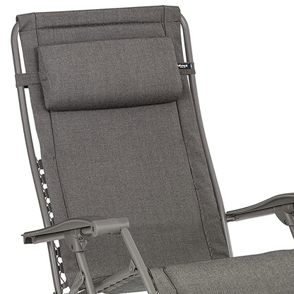 Lafuma RSX Clip Sunbrella Outdoor Steel Folding Patio Lawn Recliner Chair, Slate